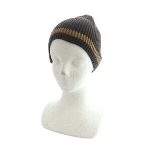 Gucci Beanie Knit Cap Logo Bicolor M Brown GY03 MQ OH